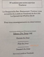 Le Bargamelle menu