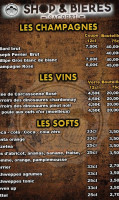 Shop Bières Sacobri menu