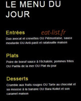 Les Chais D'iroise menu