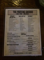 Proving Ground Waterfront Dining menu