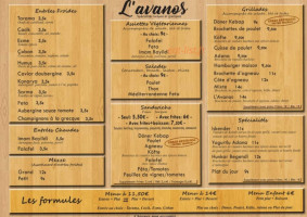 L'avanos menu