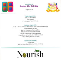 Nourish At Lupin Lodge menu