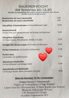 Restaurant Sauerer menu