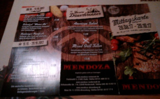 Restaurant Mendoza menu