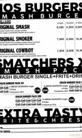 Slider's Smash Burger menu