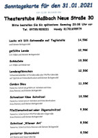 Theaterstube menu