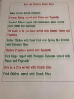 Paul And Christa's Diner menu