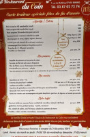 Restaurant du Coin menu