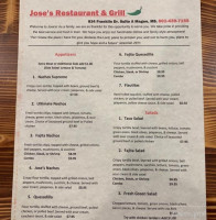 Jose's And Grill menu