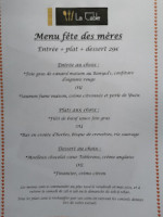 La Table Du Scion menu