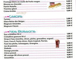 Le Porche menu