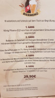 Wildfang Bier Wirtshaus menu