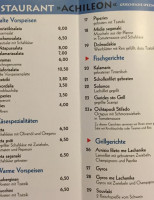 Achileon menu