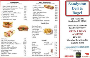 Sandyston Deli Bagel menu