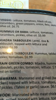 Tarboosh Eatery menu