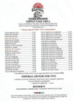 Shogun Steakhouse menu