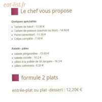 La Cuisine Du Marché menu