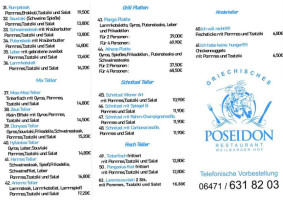 Griechisches Poseidon Weilburg menu