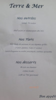 Terre Et Mer menu