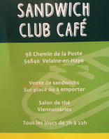 Sandwich Club Café menu