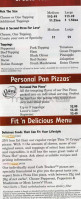 Penso's Pizza menu