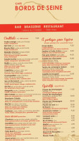 Bords de Seine menu