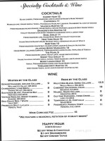 Sweet Red Bistro, Wine, Spirits menu