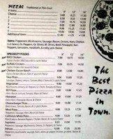 Mark Ali's Pizza menu