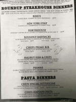 The Round Up Steakhouse menu