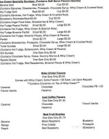 Debbie's Dairy Freeze menu