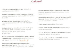 Villa Casella menu