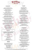 Diablo's Cantina menu