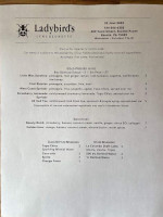 Ladybird's Luncheonette menu