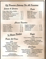 Nicola's Italian And Catering menu