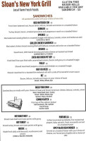 Sloan's New York Grill menu