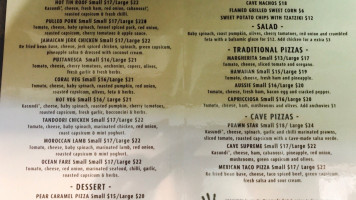 The Cave Wood Fire Pizza menu