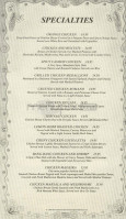 The Cheesecake Factory menu