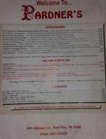 Pardner's -b-que Steak menu