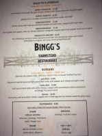 Binggs menu