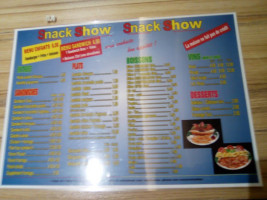 Snack Show menu
