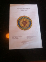 American Legion Post 96 menu