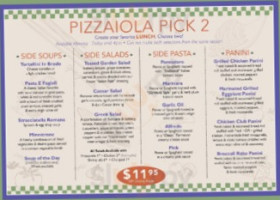Pizzaiola menu