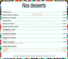 Au Bon Couscous menu