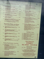 China-Restaurant Dynasty menu