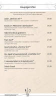 Alten's Ruh menu