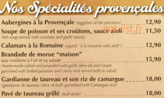 Brasserie Des Arenes menu