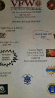 Vfw Post 5988 menu