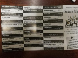 Pizzeria Scacco Matto menu