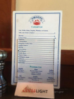 Dooger's Seafood Grill menu