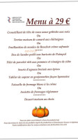 auberge des Bichonnieres menu